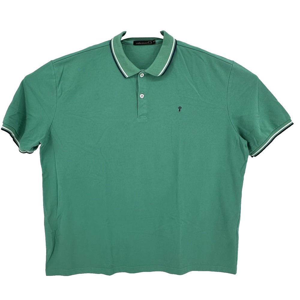 Collezione C2 Men's Polo Pull Over Size 10/3XL Green Preppy